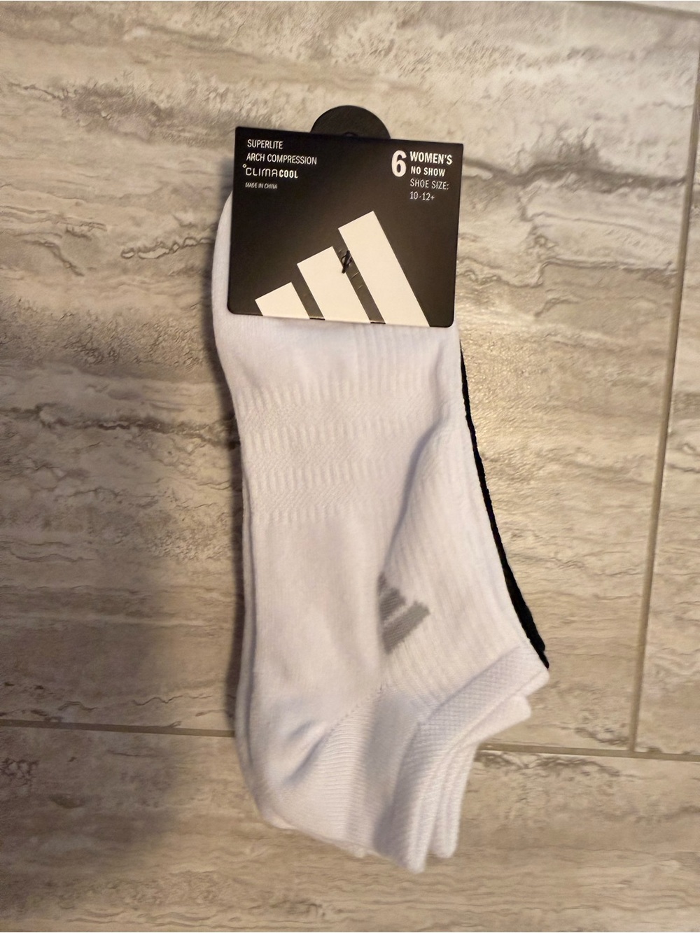adidas White & Black Women's No-Show Athletic Socks - 6 Pack